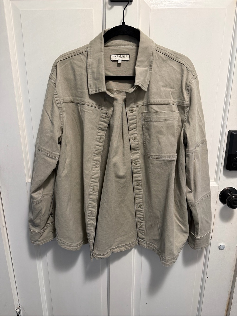 Bagatelle Lightweight Utility Shirt Jacket in Light Taupe